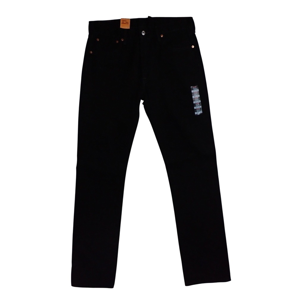 Levi Strauss Original Fit 501 Straight Leg Button‎ Fly Mens 34 36 Black NEW